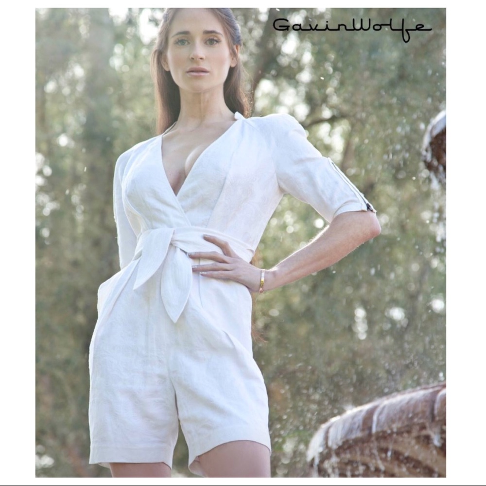Stella McCartney white floral print belted romper